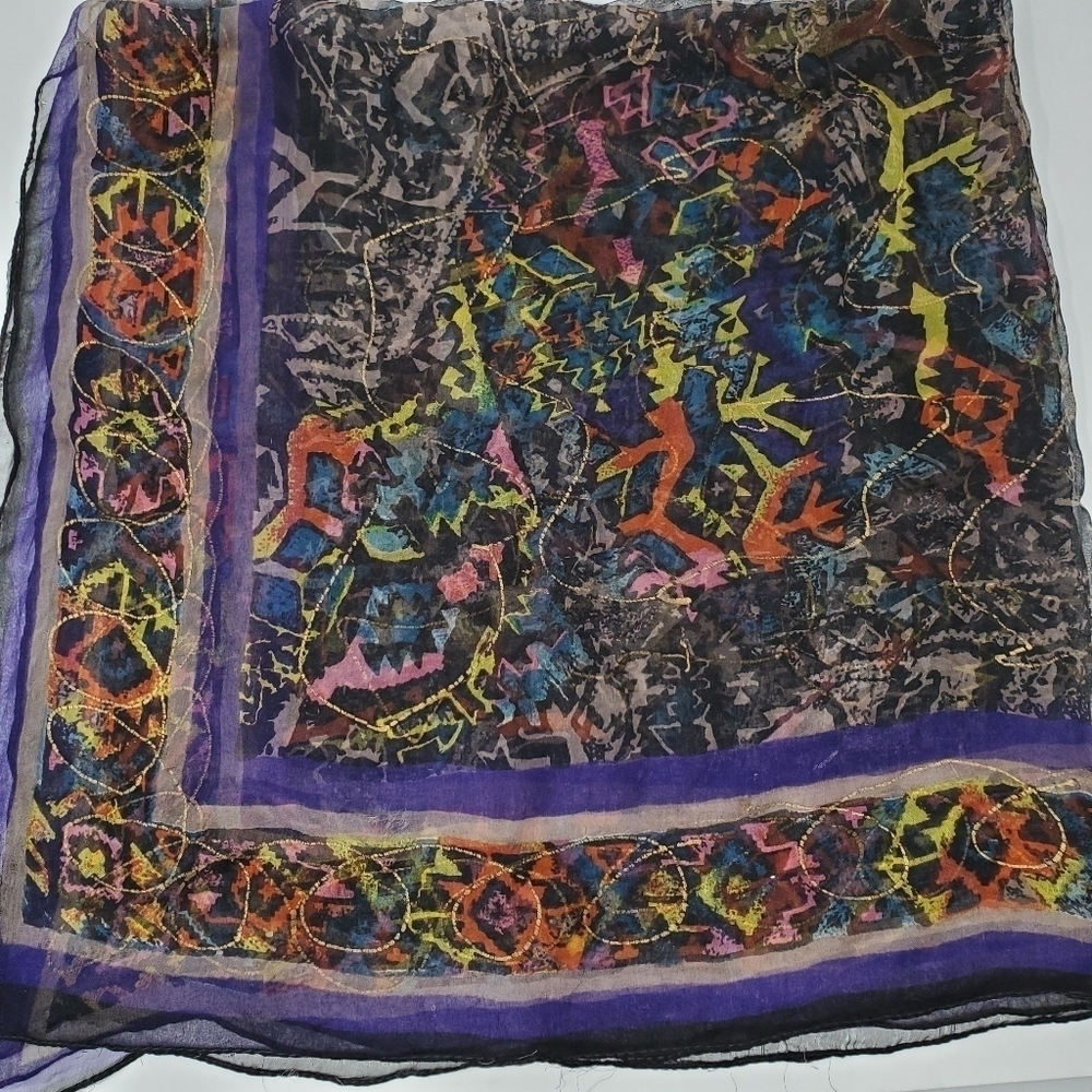 Sheer Colorful Scarf - Picture 11 of 11